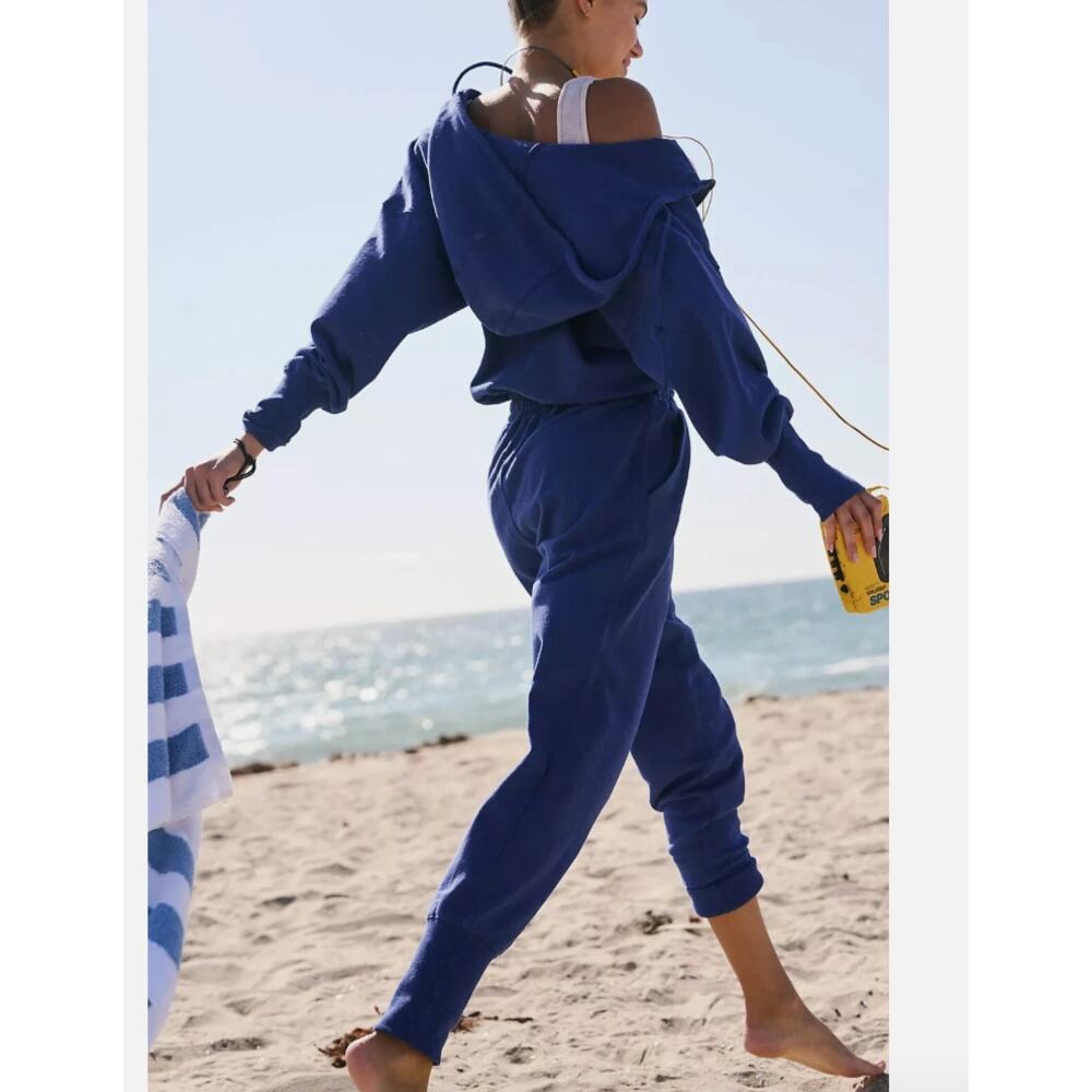 Free People Movement Training Day Jumpsuit Cotton Fleece Navy Size XS - Picture 8 of 8